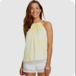Lilly Pulitzer High Neck Yellow Tank